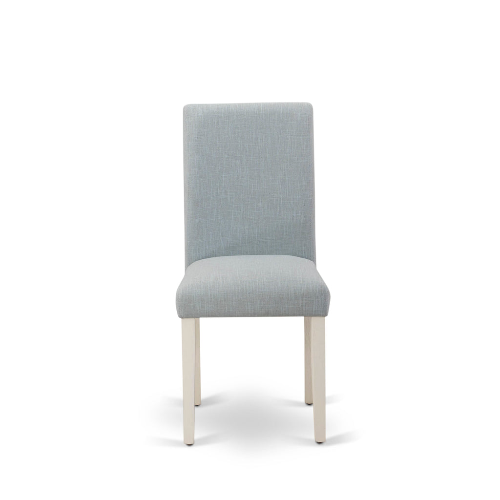 ABP0T0V Abbott Dining Set of Two Upholstered Chairs in Baby Blue with White Finish