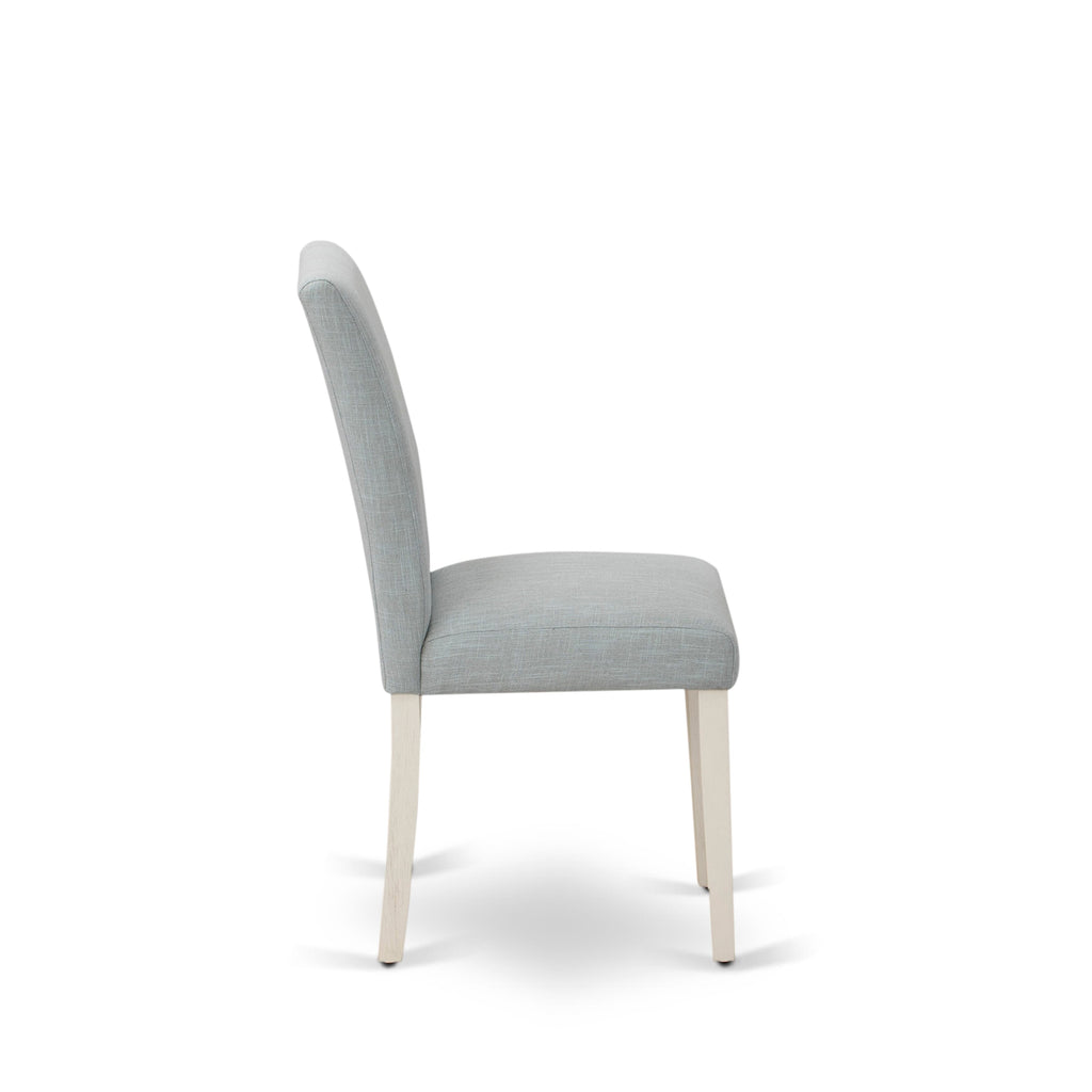 ABP0T0V Abbott Dining Set of Two Upholstered Chairs in Baby Blue with White Finish