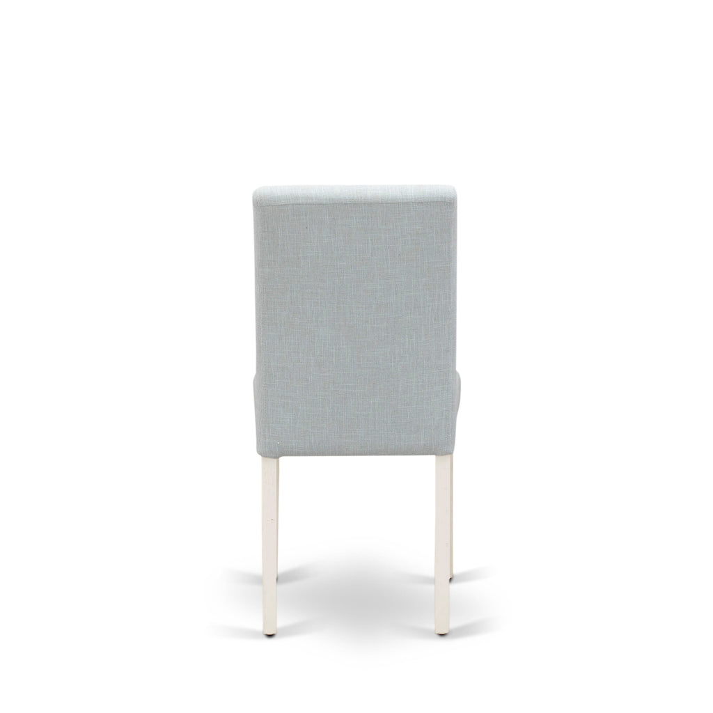 ABP0T0V Abbott Dining Set of Two Upholstered Chairs in Baby Blue with White Finish