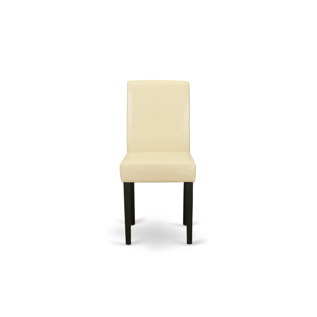 Elegant Dining Set ESAB3-JM8-94 3-Piece Round Table Ensemble with Pedestal Base and Pair of Eggnog Leather Chairs for Sophisticated Spaces, 30 Black & Cherry Finish