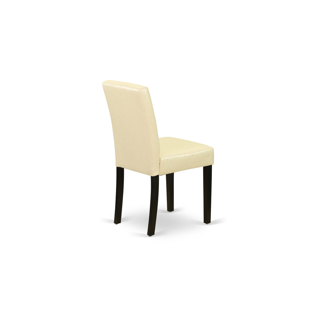 Elegant Dining Set ESAB3-JM8-94 3-Piece Round Table Ensemble with Pedestal Base and Pair of Eggnog Leather Chairs for Sophisticated Spaces, 30 Black & Cherry Finish