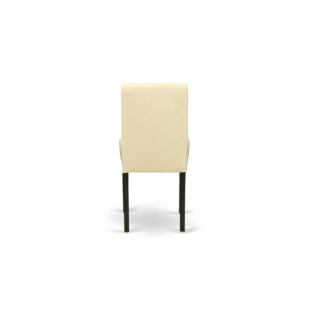 Elegant Dining Set ESAB3-JM8-94 3-Piece Round Table Ensemble with Pedestal Base and Pair of Eggnog Leather Chairs for Sophisticated Spaces, 30 Black & Cherry Finish