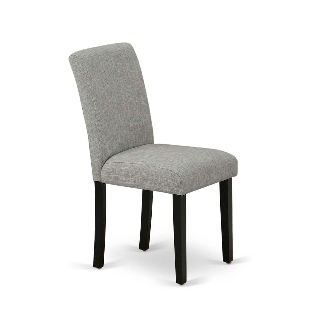 X697ACTWI-I Elegant Dining Set for Kitchen, 5-Piece X-Leg Table and 4 Shitake Linen Parson Chairs