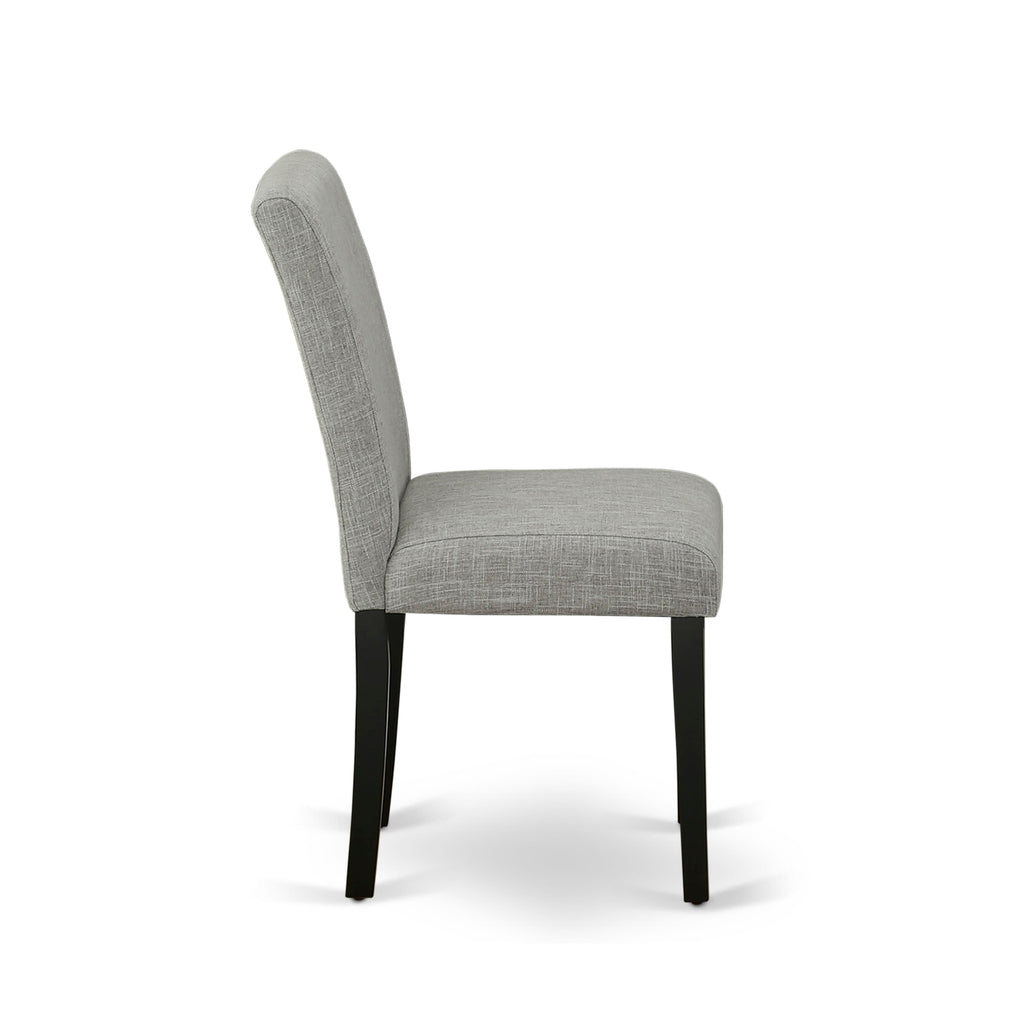X697ACTWI-I Elegant Dining Set for Kitchen, 5-Piece X-Leg Table and 4 Shitake Linen Parson Chairs
