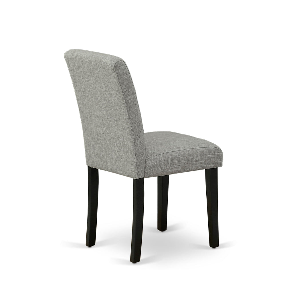 X697ACTWI-I Elegant Dining Set for Kitchen, 5-Piece X-Leg Table and 4 Shitake Linen Parson Chairs