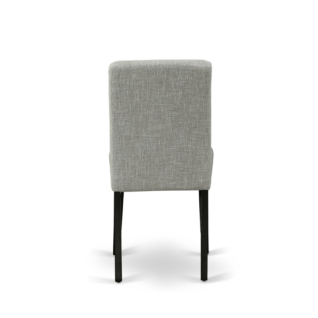 X697ACTWI-I Elegant Dining Set for Kitchen, 5-Piece X-Leg Table and 4 Shitake Linen Parson Chairs