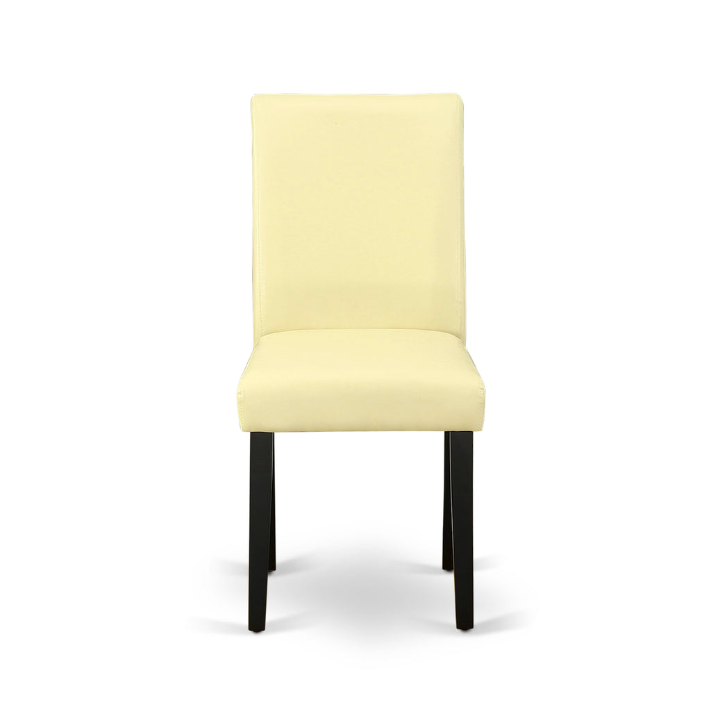 LGAB5-BAG-L4 Unique 5-Piece Dining Ensemble with Extendable Table & Creamy Faux Leather Chairs