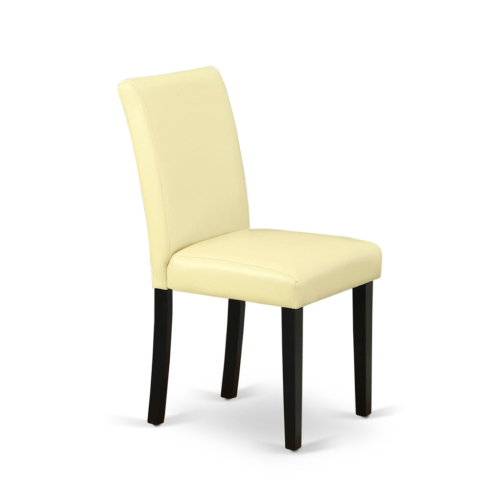 LGAB5-BAG-L4 Unique 5-Piece Dining Ensemble with Extendable Table & Creamy Faux Leather Chairs