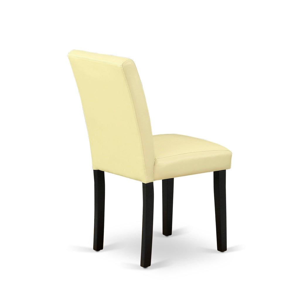 LGAB5-BAG-L4 Unique 5-Piece Dining Ensemble with Extendable Table & Creamy Faux Leather Chairs