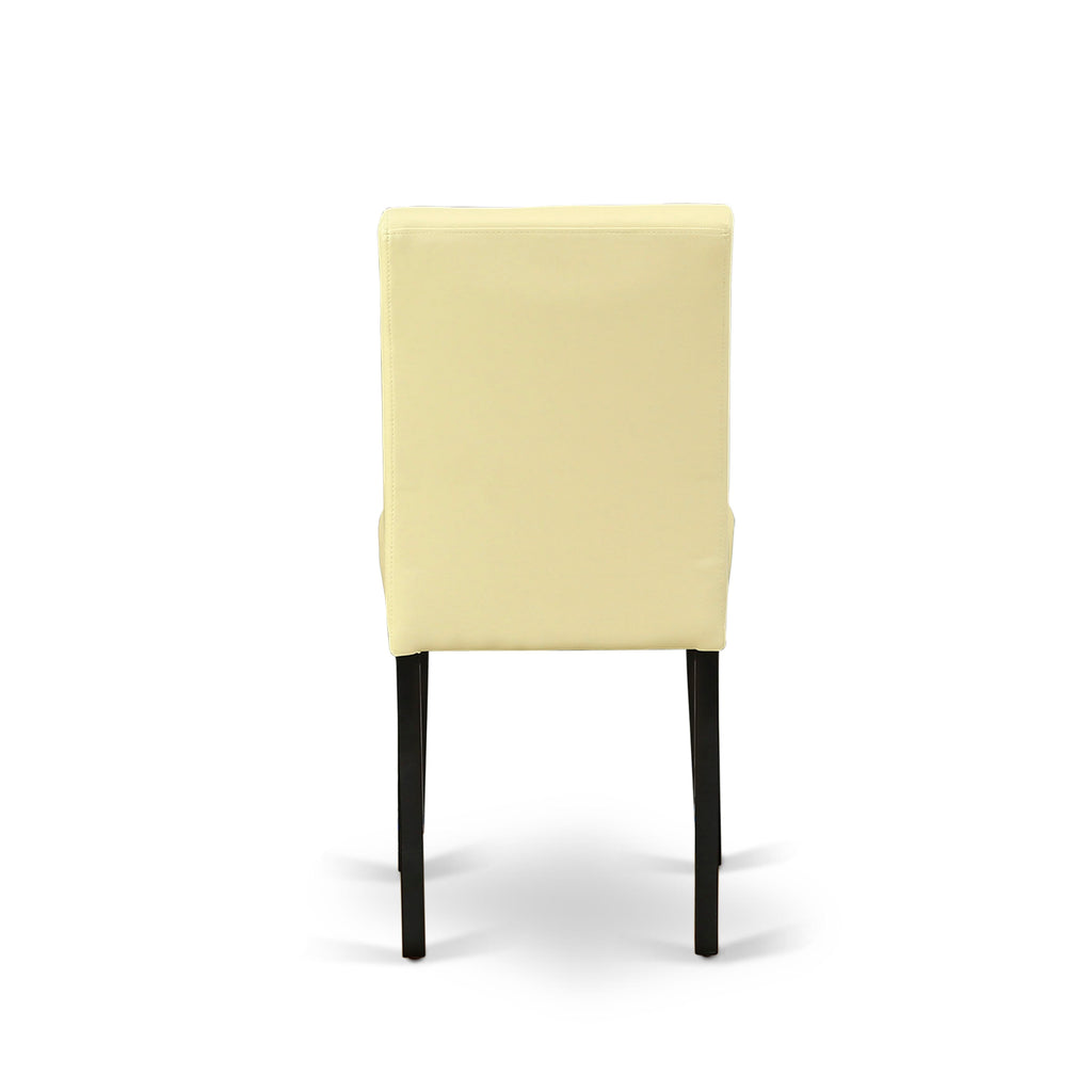 Elegant Dining Ensemble LGAB7-EEY-A6 Sleek Rectangular Table w/ Butterfly Insert and 6 Beige Faux Leather Seats, 42x84