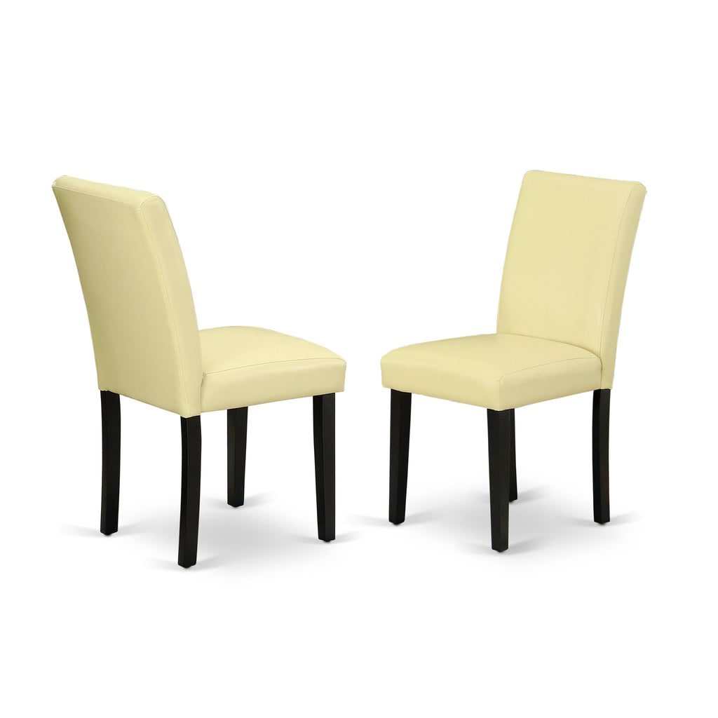 LGAB5-BAG-L4 Unique 5-Piece Dining Ensemble with Extendable Table & Creamy Faux Leather Chairs