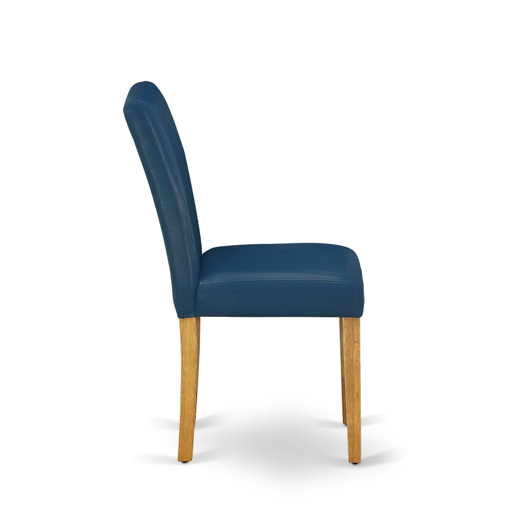 ABP4TXN Oasis Blue Faux Leather Dining Chairs, Set of 2 in Oak Finish for Modern Kitchens