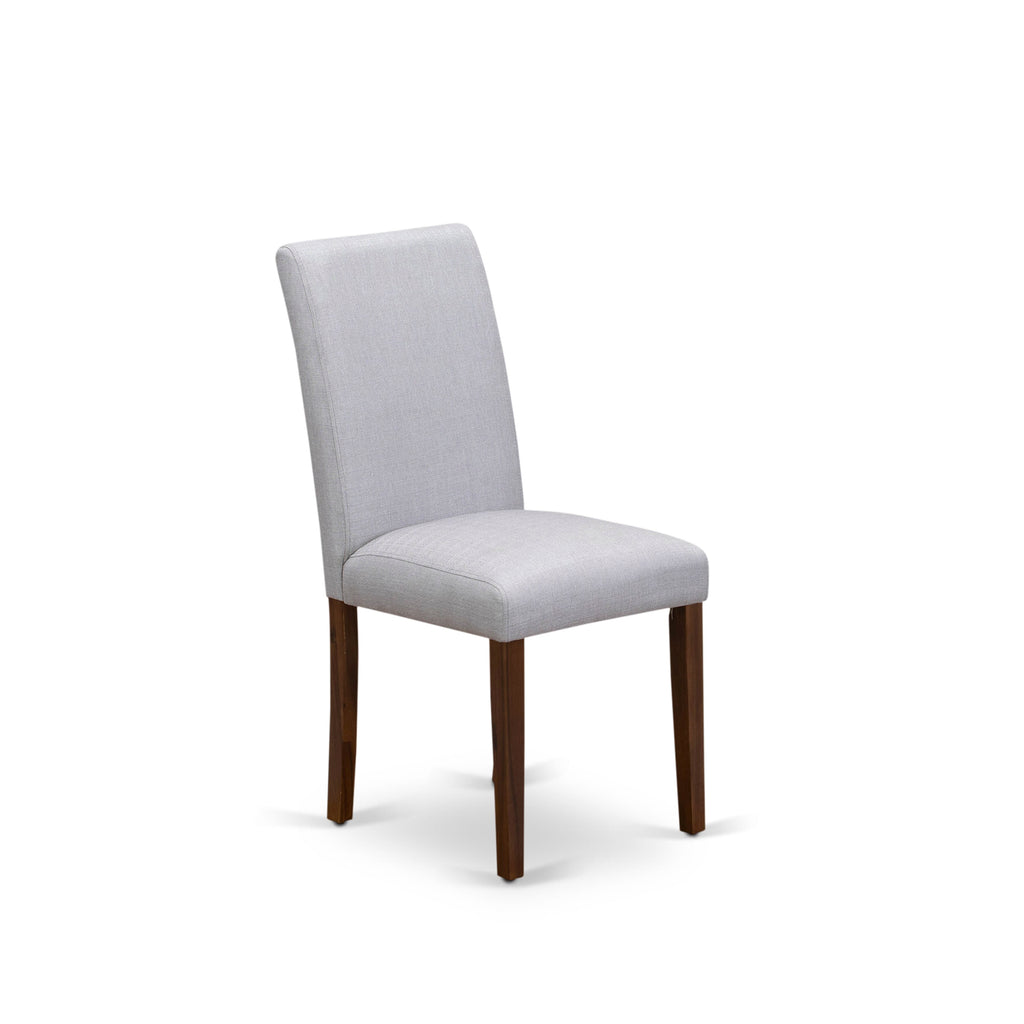 9-Piece Dining Set LAAB9-56-OV with Butterfly Leaf Table & 8 Upholstered Grey Chairs, 42x92 Walnut