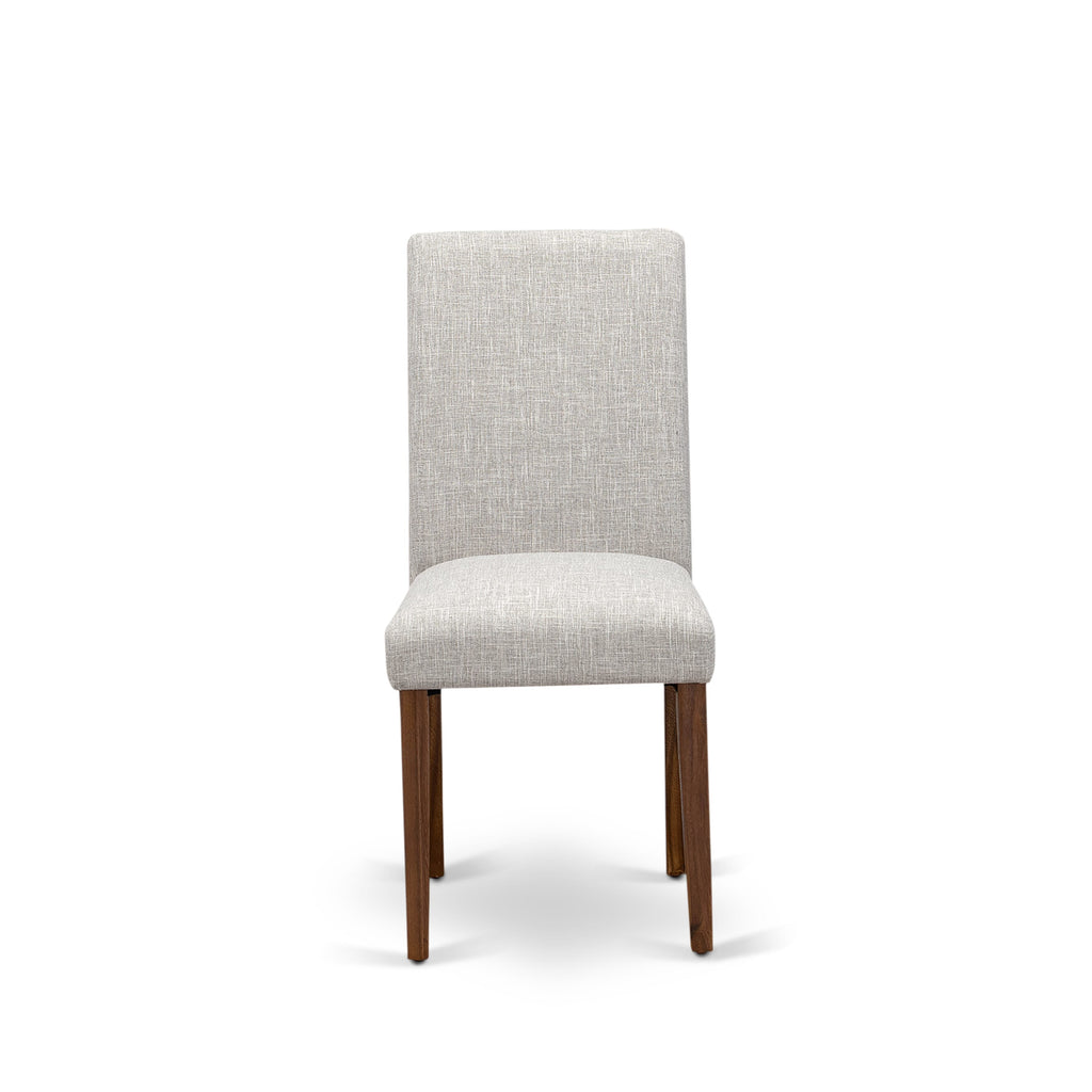 I3AB7-97I 7-Piece Dining Ensemble with Circular Table and Doeskin Chairs, Antique Walnut Finish