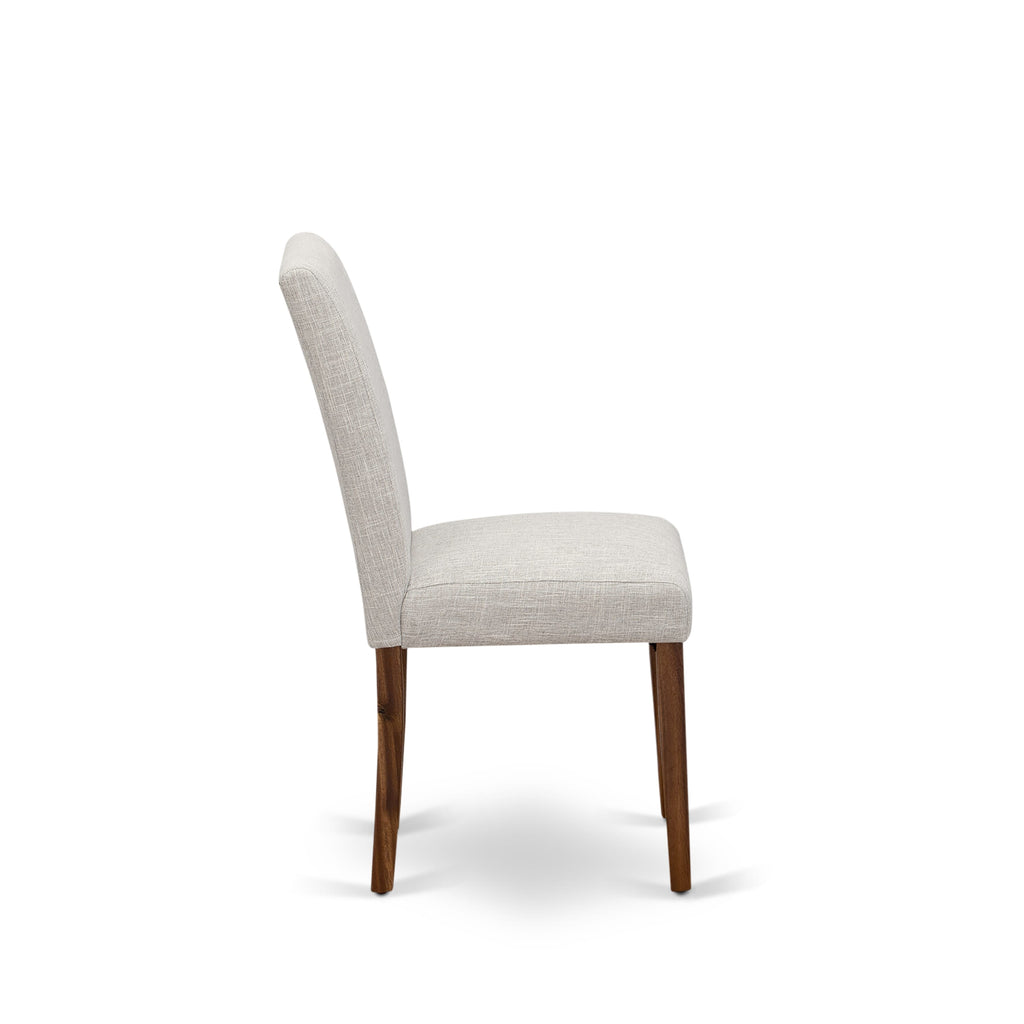 I3AB7-97I 7-Piece Dining Ensemble with Circular Table and Doeskin Chairs, Antique Walnut Finish