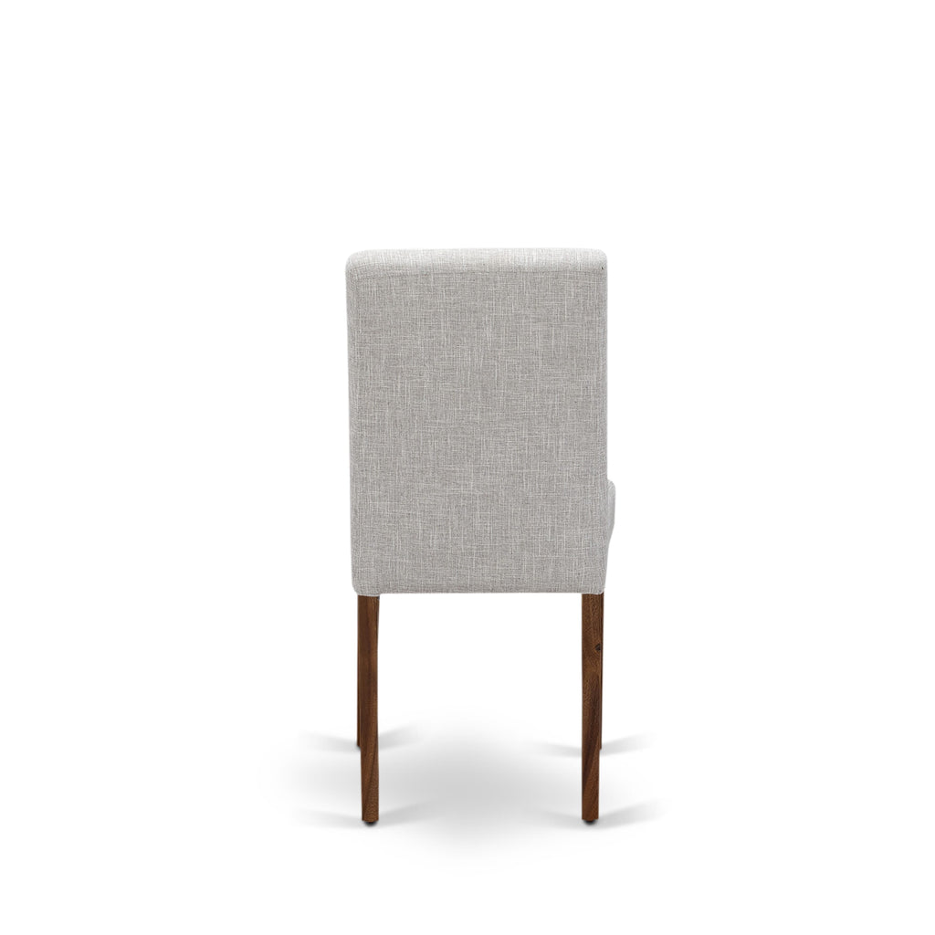 I3AB7-97I 7-Piece Dining Ensemble with Circular Table and Doeskin Chairs, Antique Walnut Finish