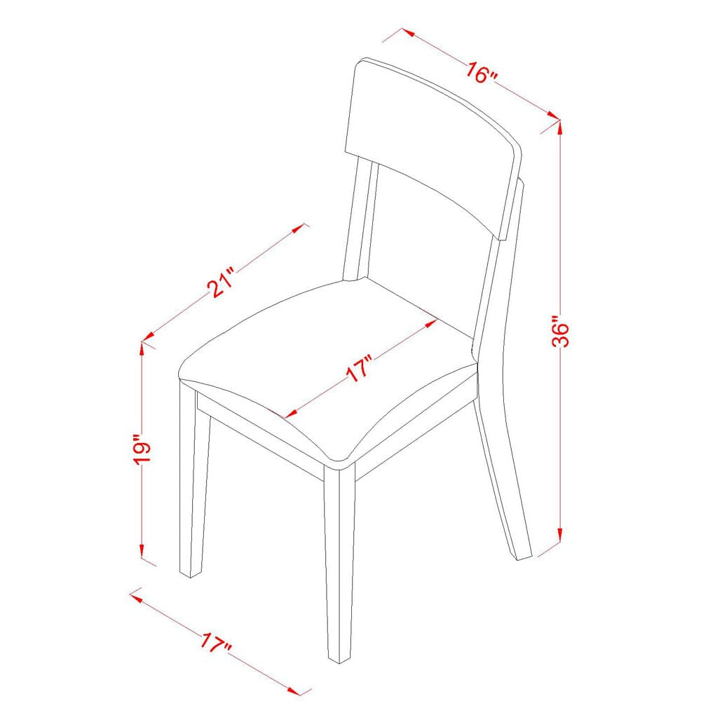 ADC-L68-1C Set of Two Linen White Modern Dining Chairs - Faux Leather Upholstered