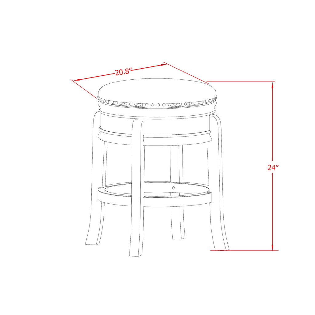 Amherst Collection AMS02C-BGN Stylish Counter Barstool in Brown Roast Leather for Chic Settings, 24 Tall
