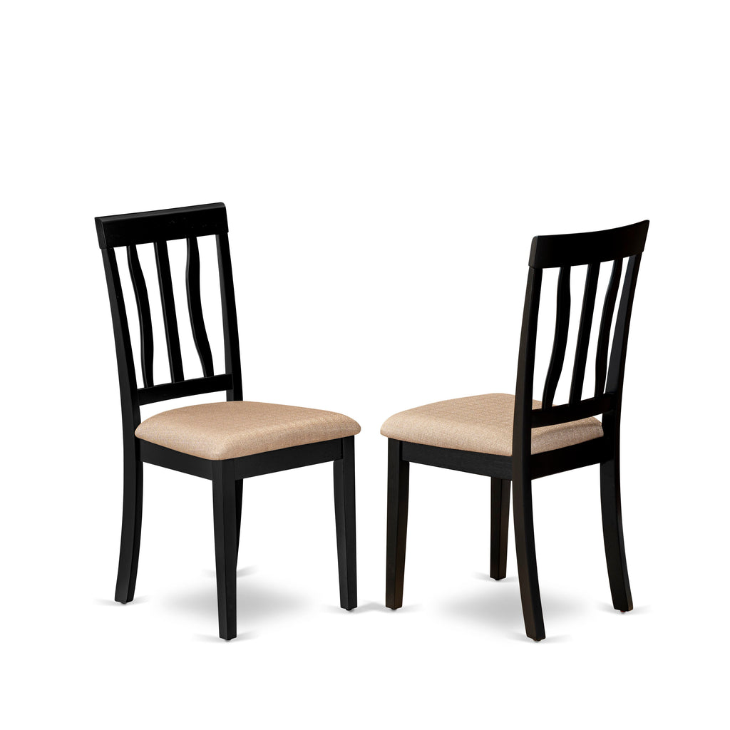 WEAN5-CTT-L 5-Piece Dining Ensemble Expandable Table & Upholstered Chairs, 42x60 - Sleek Elegance