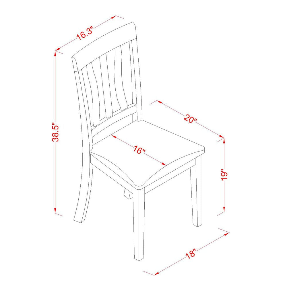WEAN5-CTT-L 5-Piece Dining Ensemble Expandable Table & Upholstered Chairs, 42x60 - Sleek Elegance