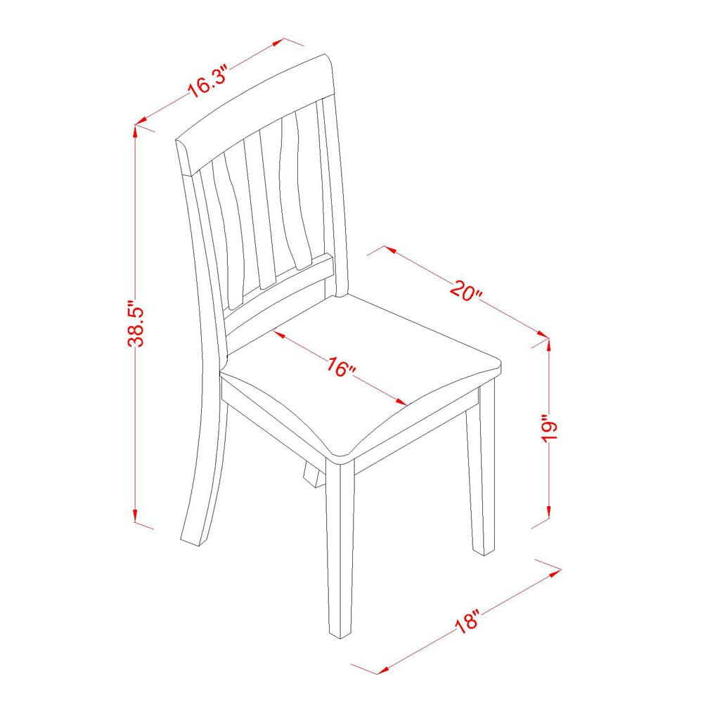WEAN5-W1M-OX Timelessly Styled Dining Ensemble Rectangle Extendable Table & Faux Leather Chair Set for Four