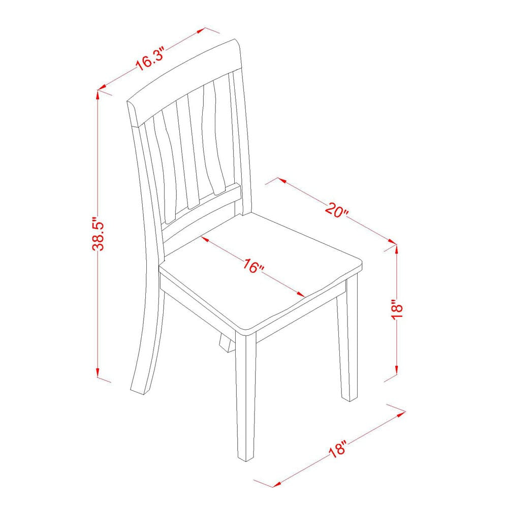 Elegance DOAN5-FBD-8 5 Piece Dining Set for Four Butterfly Leaf Table & Dinette Chairs, 42x78