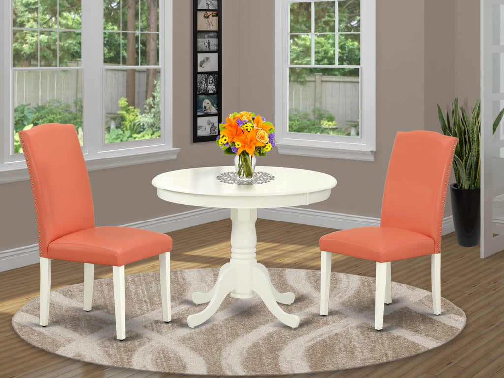 Delightful Dining ANEN3-Q40-SG 3-Piece Set with Table and 2 Elegant Pink Flamingo Chairs, 36x36