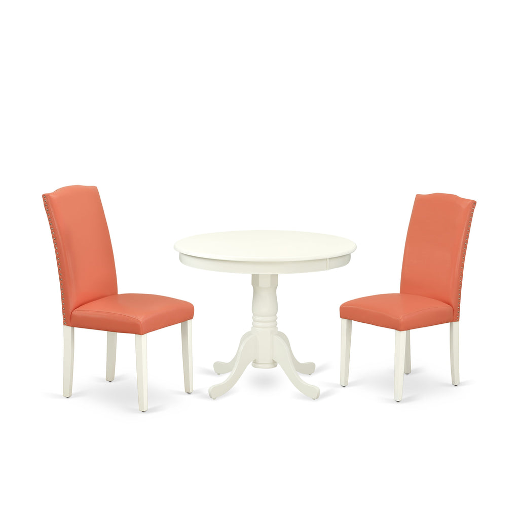 Delightful Dining ANEN3-Q40-SG 3-Piece Set with Table and 2 Elegant Pink Flamingo Chairs, 36x36