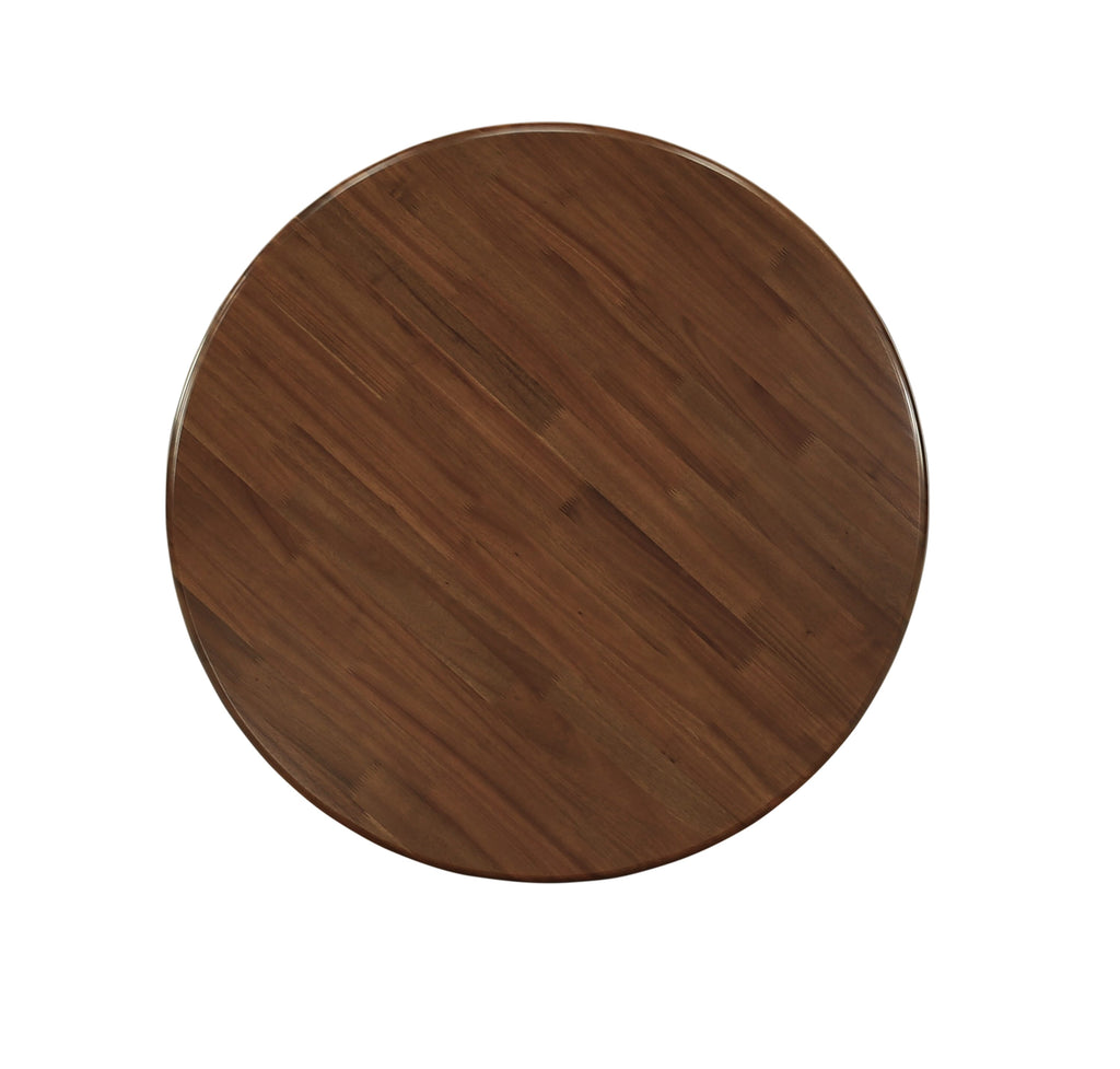 ANT-AUA-IJ Vintage-Inspired Kitchen Dining Table with Pedestal Frame and Circular Walnut Top, 36