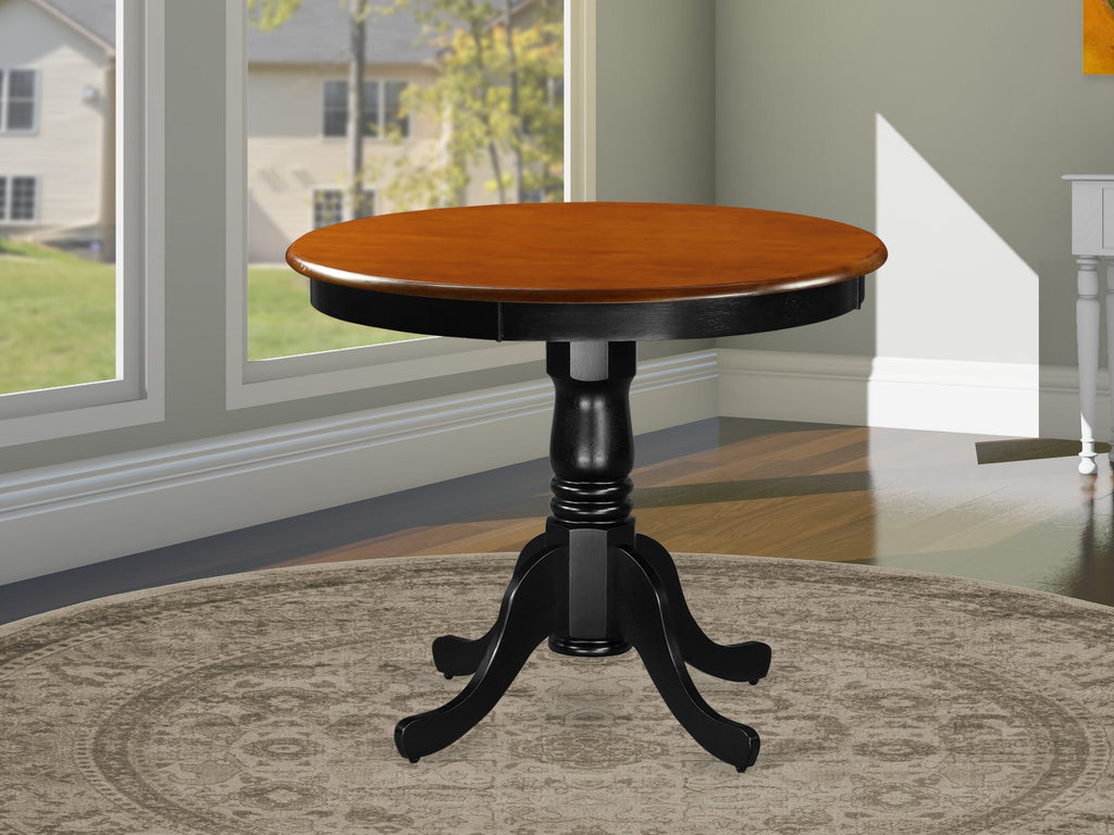 Coastal Dining Collection ANT-BZC-EM Round Dining Table with Pedestal Base in a 36x36 Inch Solid Black Cherry Wood Finish