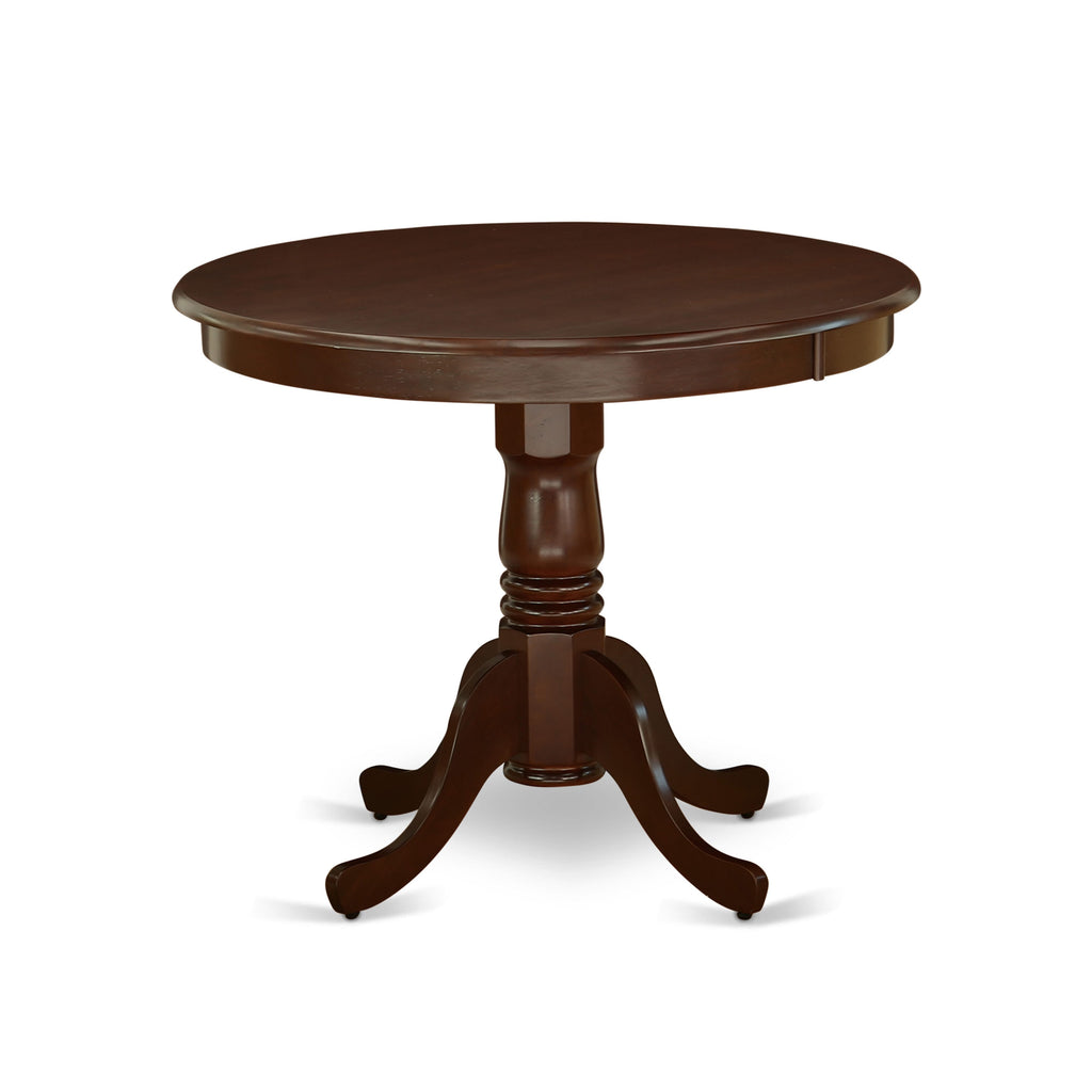 Compact Dining Set ANCL3-WYX-C with Round Pedestal Table & 2 Chairs in Rich Wood Shade