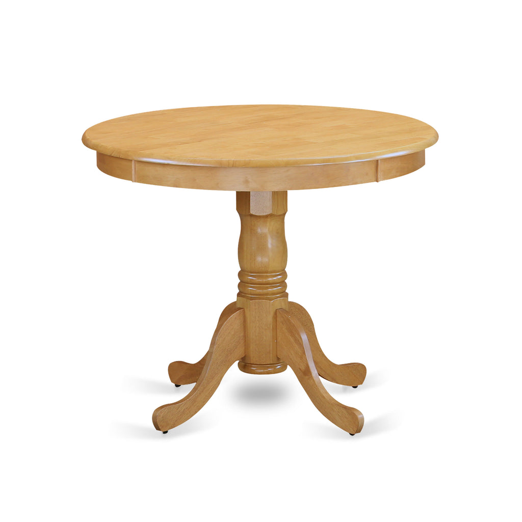 ANT-OA6-R2 Timeless Round 36 Oak Dining Table with Stylish Pedestal Base for Modern Kitchens