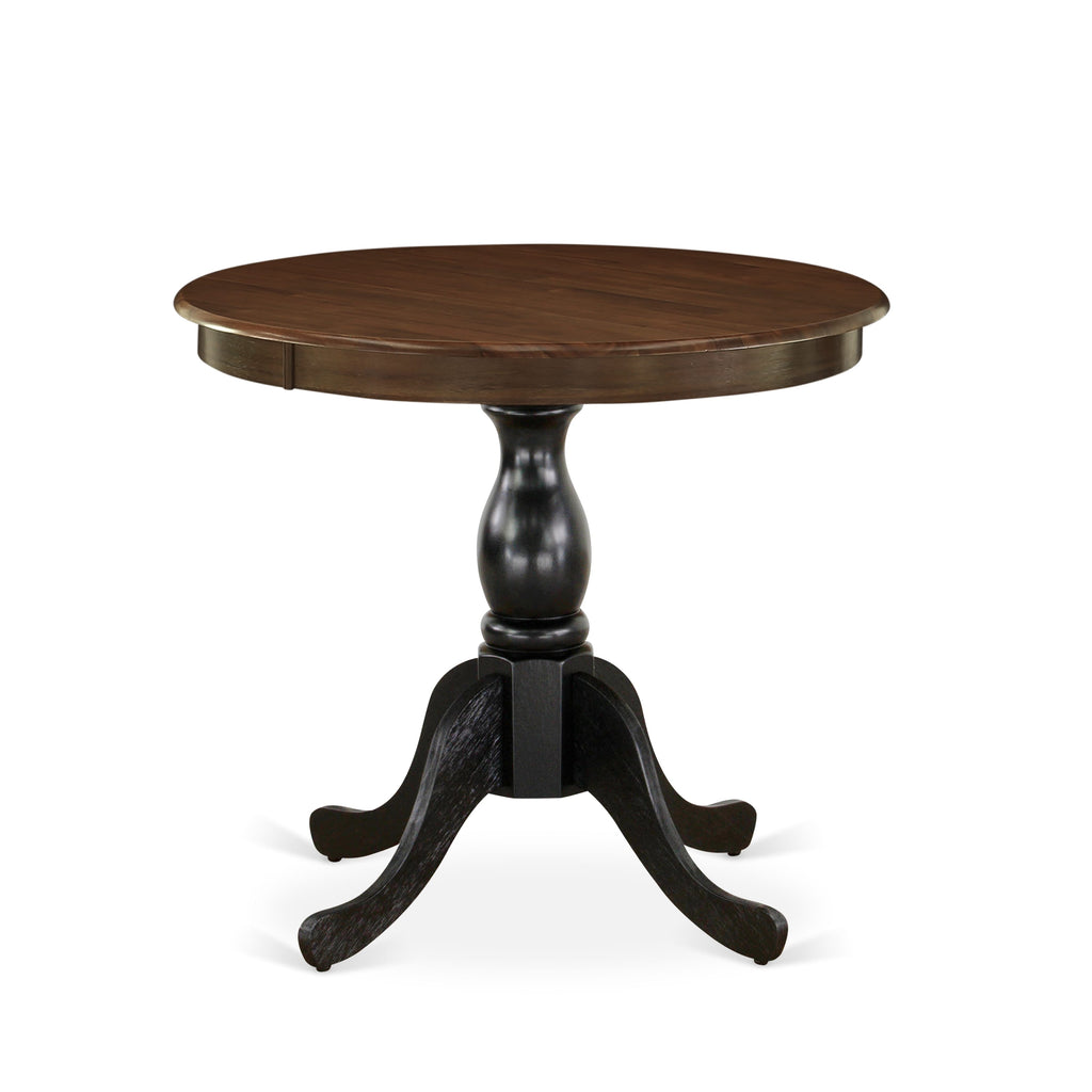 AST-WL9-YR Antique Round Dining Table - 36-inch Top with Elegant Pedestal Base, Multi-Color Design