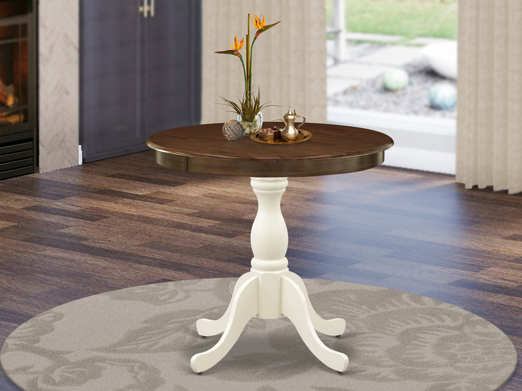 AST-WOL-HV Antique Pedestal Round Kitchen Table, Multi-Color Elegance for Dining, 36 Inches