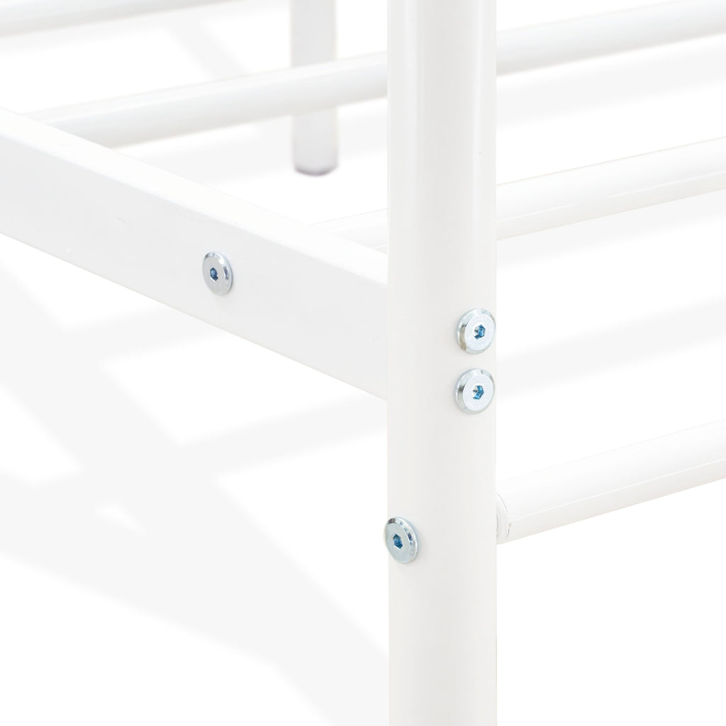 ATQCWFA Anniston Queen-Size Canopy Bed with Elegant Head and Footboard, Powder-Coated Metal Frame