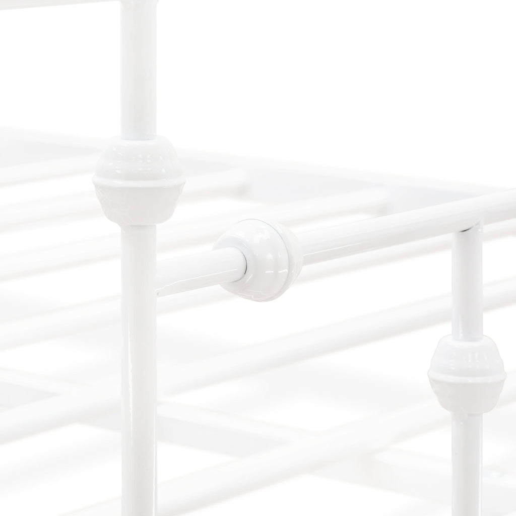 ATQCWFA Anniston Queen-Size Canopy Bed with Elegant Head and Footboard, Powder-Coated Metal Frame