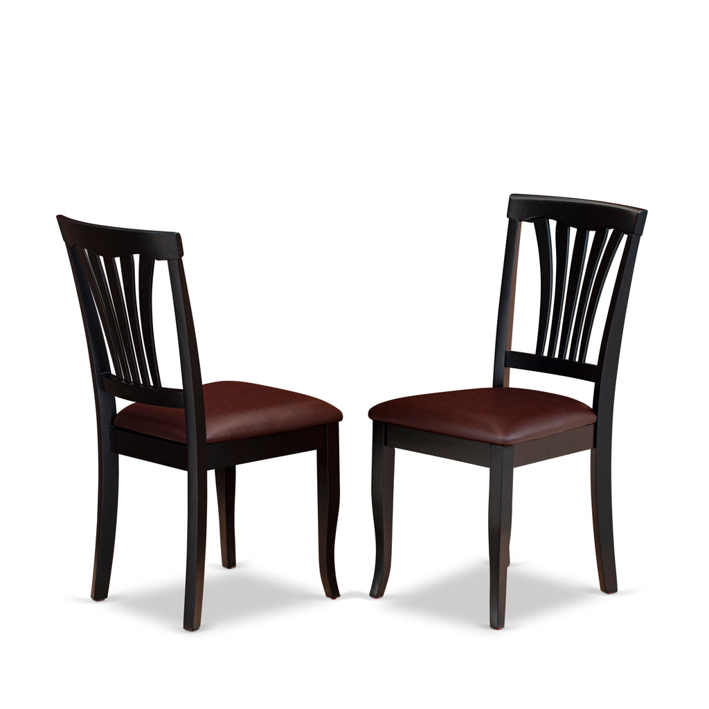 WEAV5-OHF-28 Elegant 5-Piece Dining Ensemble with Expanding Table and Upholstered Seats, Black Finish