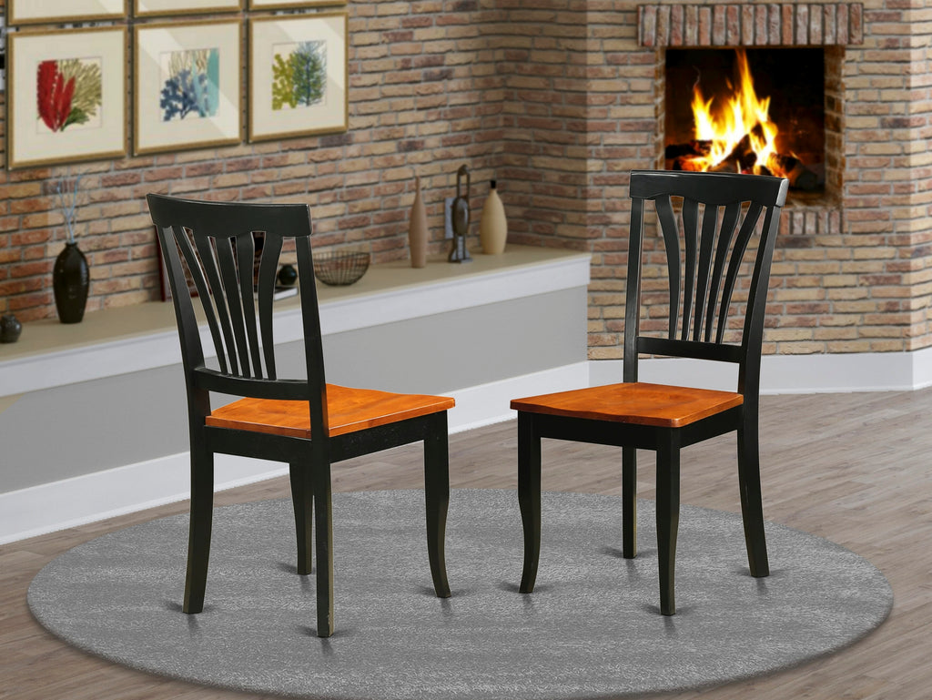 AVC-BAV-3 Elegant Avon Dining Set of Two Chairs with Slat Design and Cherry Wood Finish