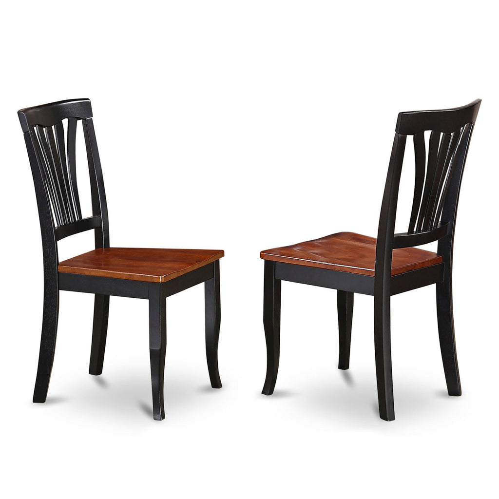 MZAV5-I2H-F 5 Piece Dining Set for Four with Dropleaf Table and Chairs - 36x54 Inches, Black & Cherry