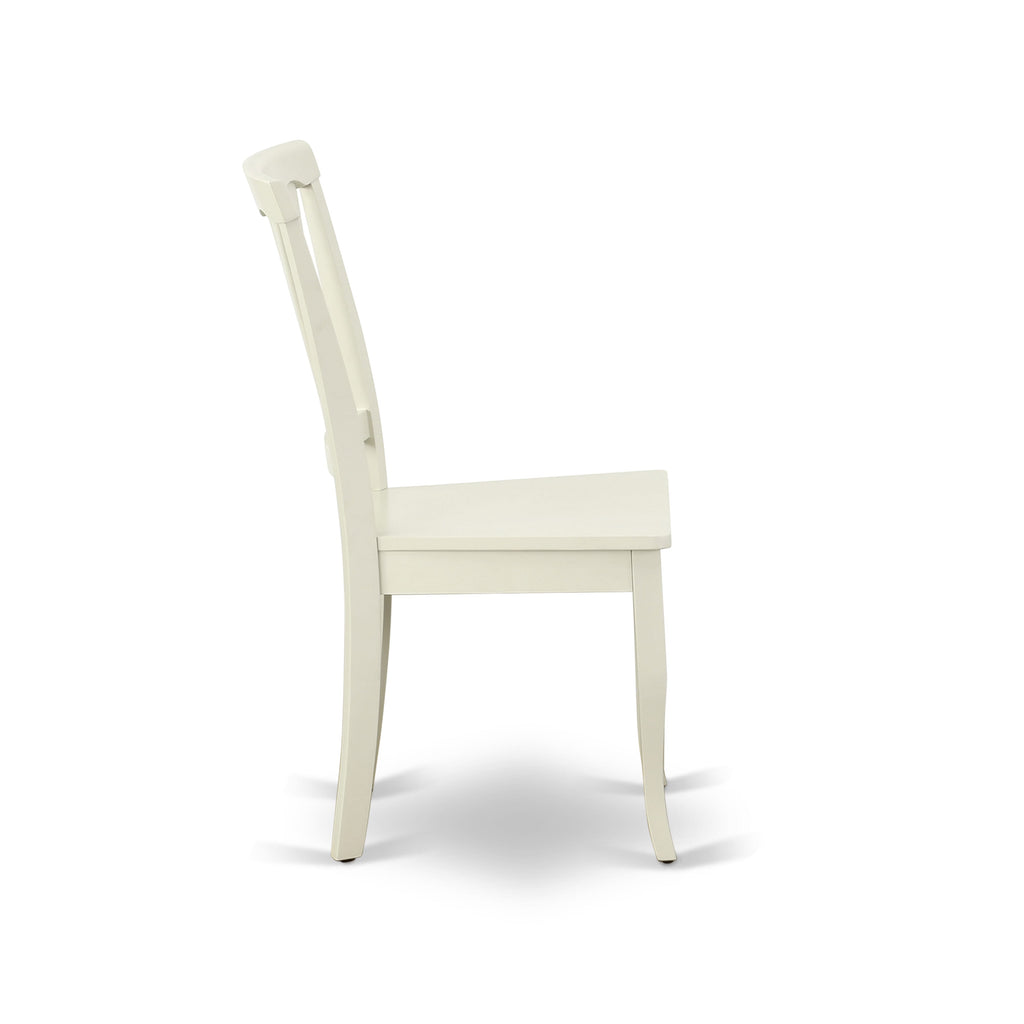 MZAV5-QX2-M 5-Piece Dining Set Drop-Leaf Table & Four Chairs, Elegant White Finish