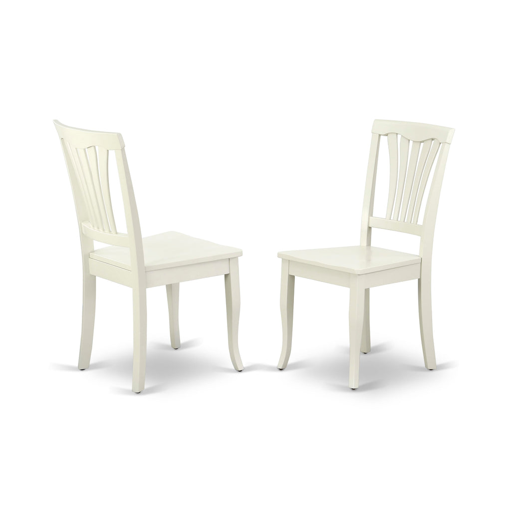 MZAV5-QX2-M 5-Piece Dining Set Drop-Leaf Table & Four Chairs, Elegant White Finish