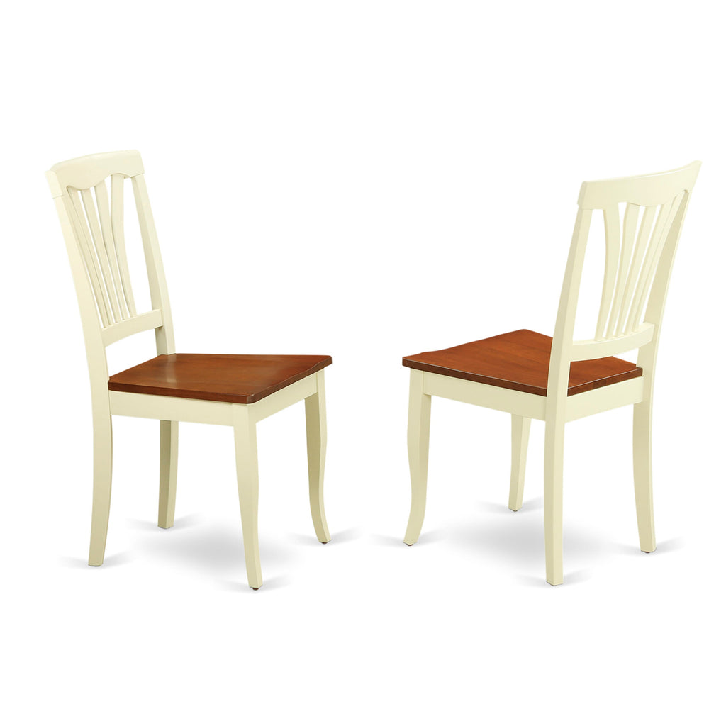 MZAV5-HC6-D Ensemble 5-Piece Rectangle Table with Dropleaf & 4 Chairs, 36x54, Cherry & Creamy
