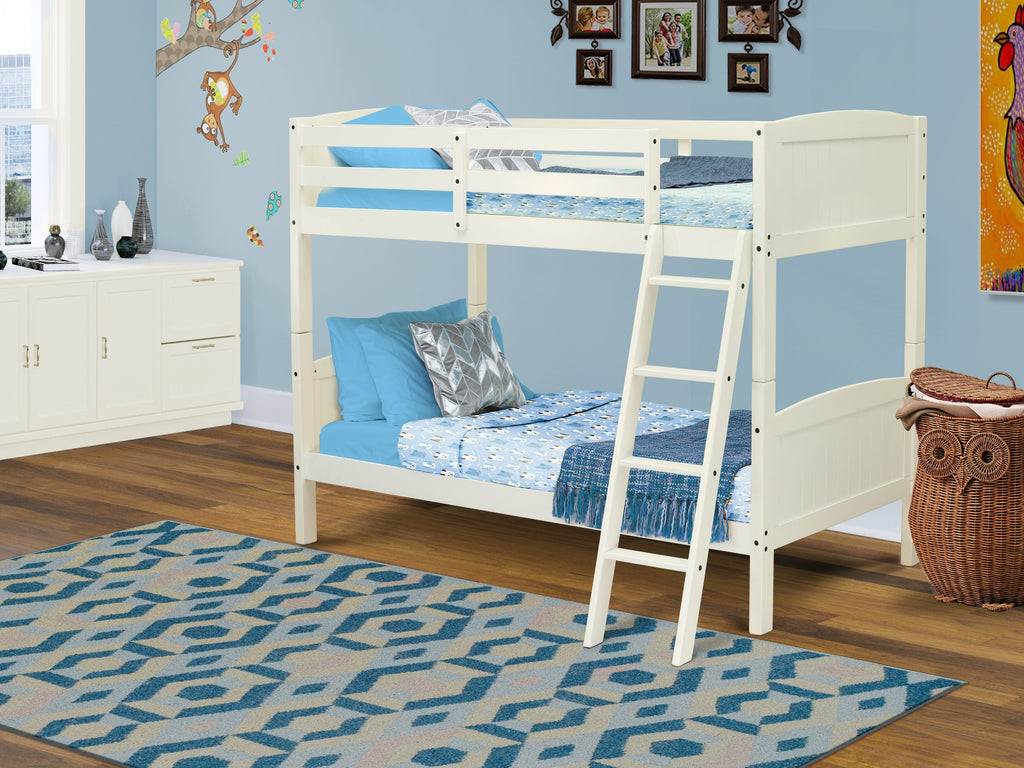 AYB-07-C Albury Twin Bunk Bed Crafted in Sleek White Finish Perfect for Kids
