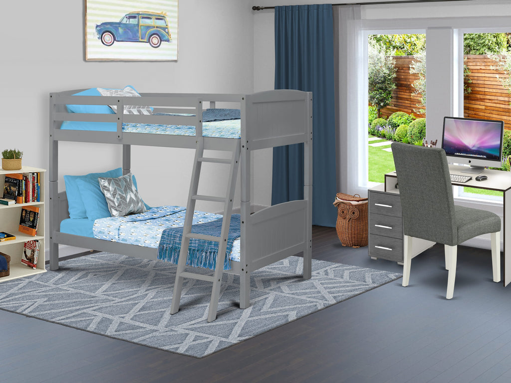 AYB-0Z-9 Stylish Gray-Finished Twin Bunk Bed with Modern Albury Design