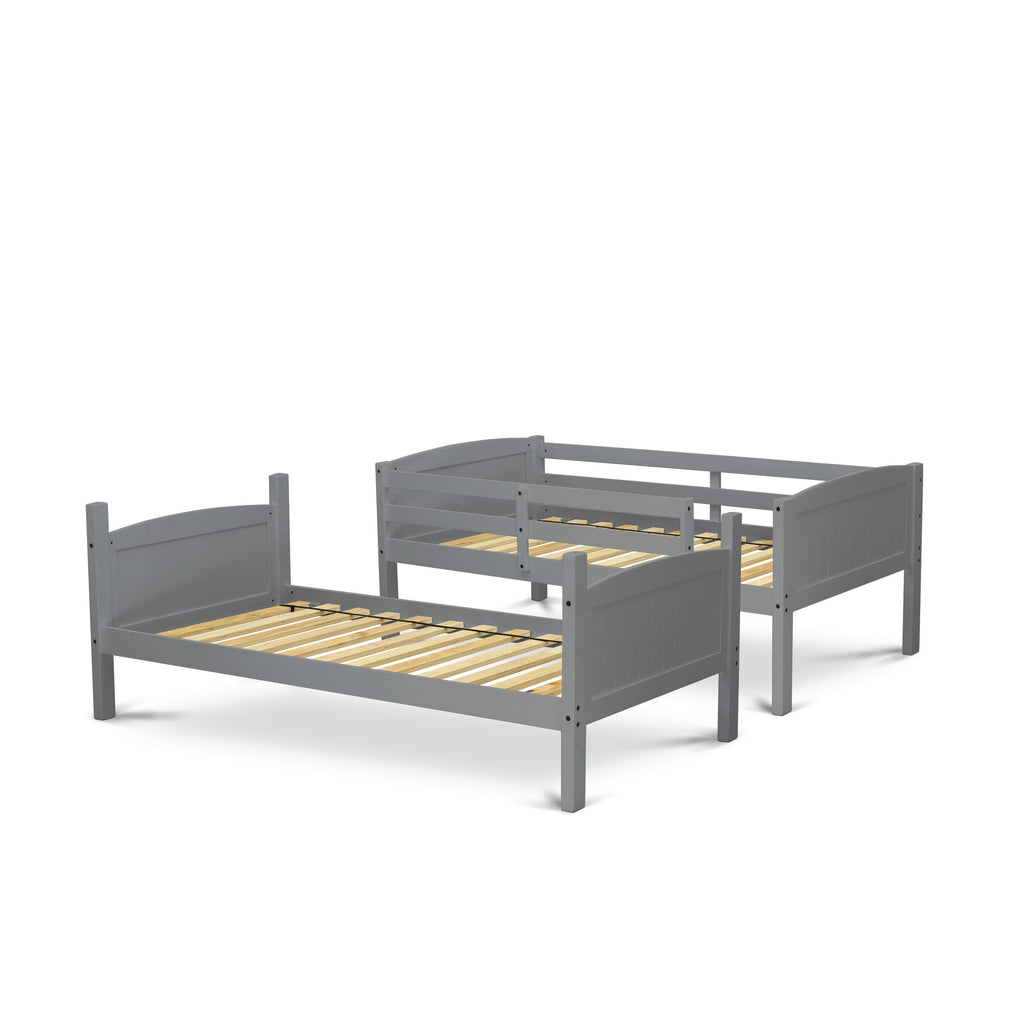 AYB-0Z-9 Stylish Gray-Finished Twin Bunk Bed with Modern Albury Design