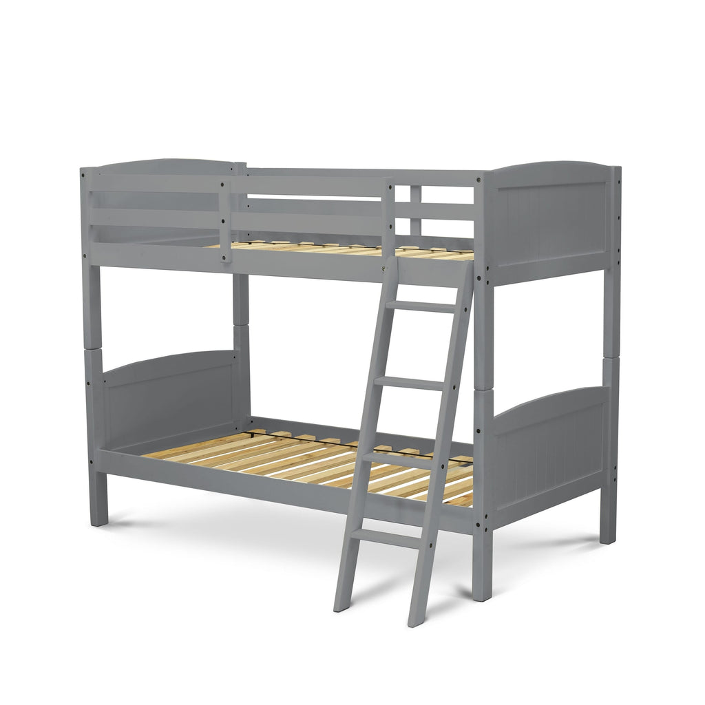 AYB-0Z-9 Stylish Gray-Finished Twin Bunk Bed with Modern Albury Design