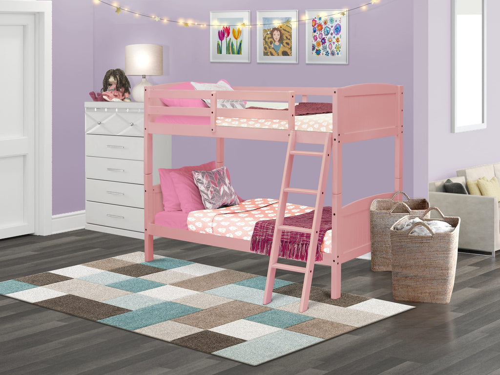 AYB-0G-A Twin Bunk Bed Albury Style in Vibrant Pink Finish
