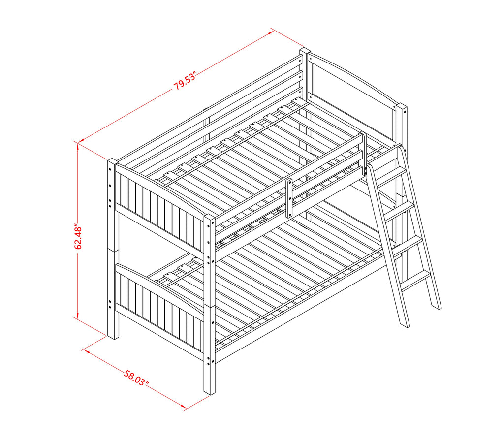 AYB-0G-A Twin Bunk Bed Albury Style in Vibrant Pink Finish