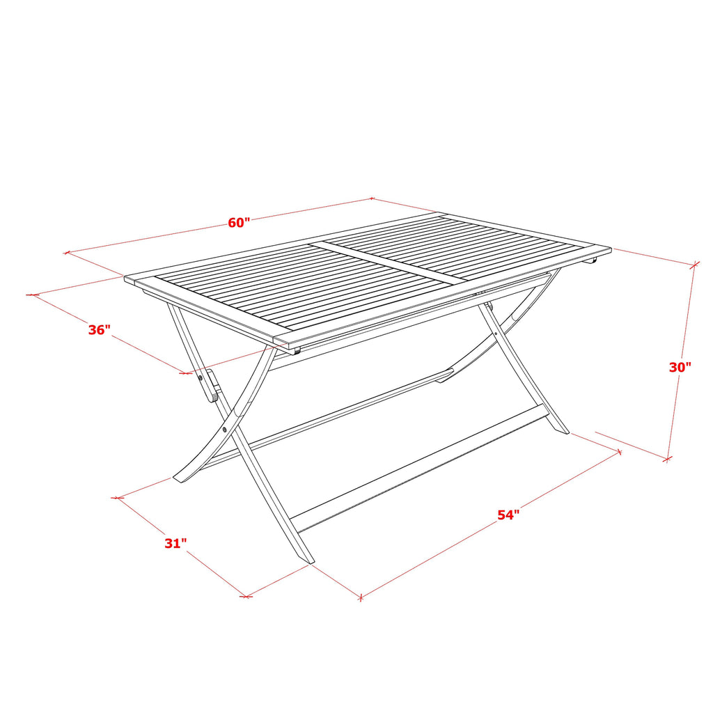 7-Piece Outdoor Patio Dining Set with AEFM7EJ3R  Featuring Rectangle Table & 6 Foldable Chairs