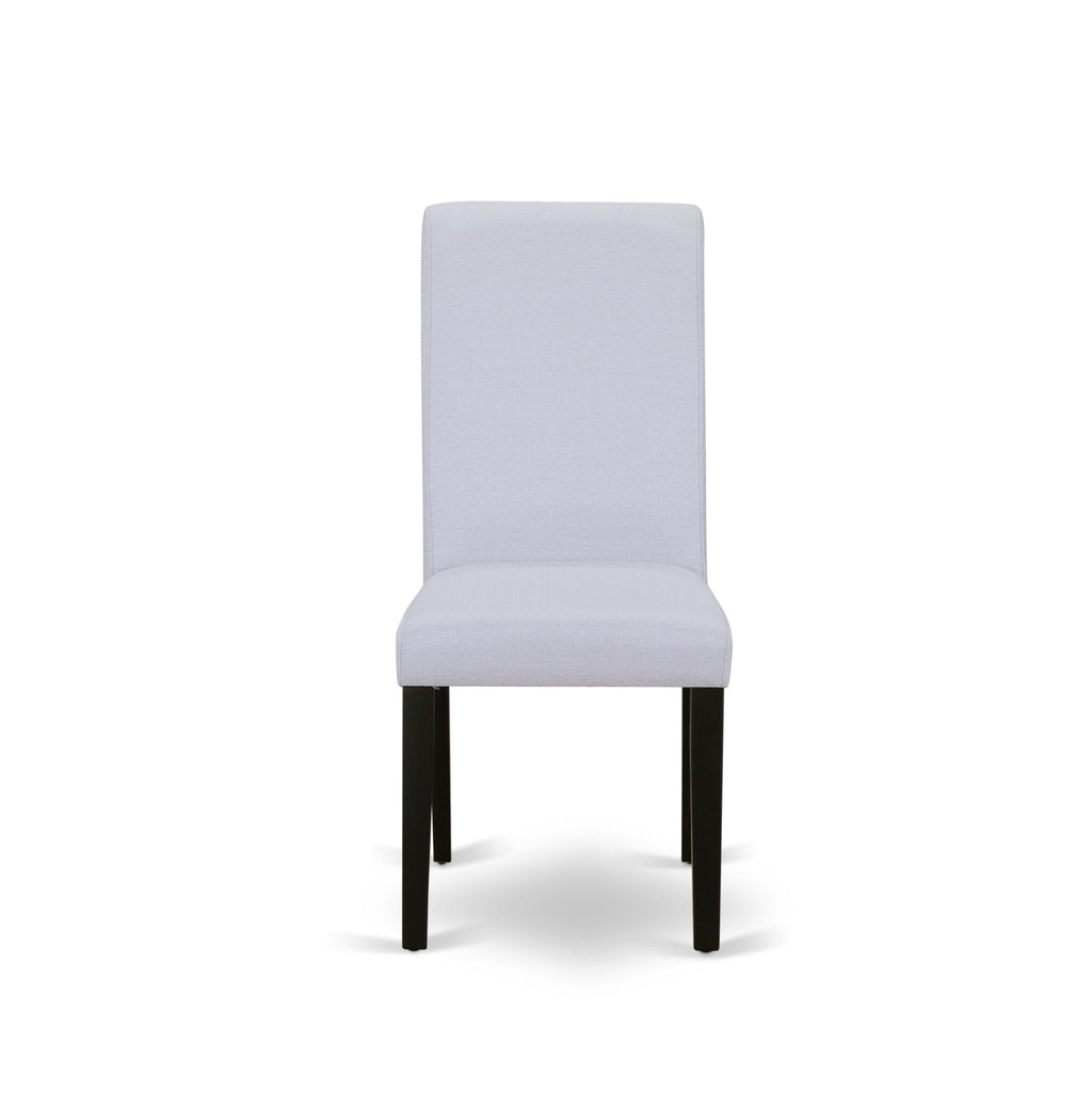 BAP1T7P Modern Gray Linen Dining Chairs Set of 2 with Padded Seats & Black Legs